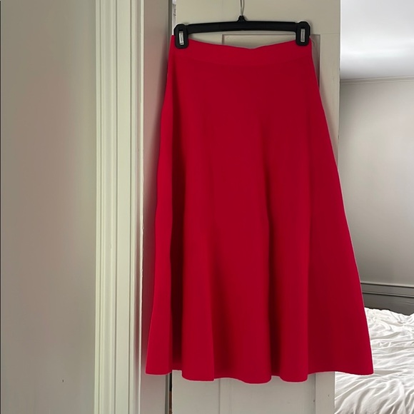 Jcrew red 100% wool skirt - Picture 1 of 4